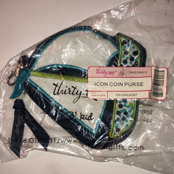 NWT- Thirty One 336 Sail Boat Icon Coin Purse - Picture 1 of 4